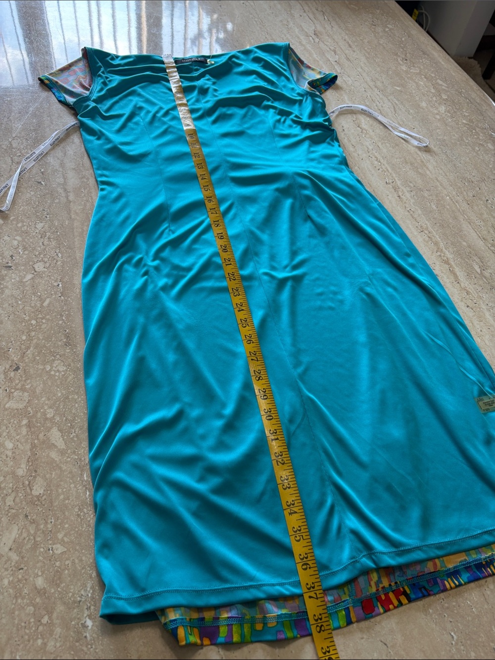 NWOT Ellen Tracy Teal colorful dress - Picture 10 of 10